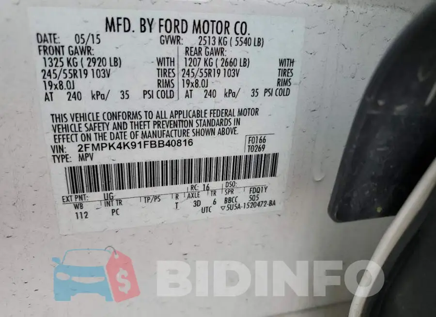 2FMPK4K91FBB40816 Photo# 14