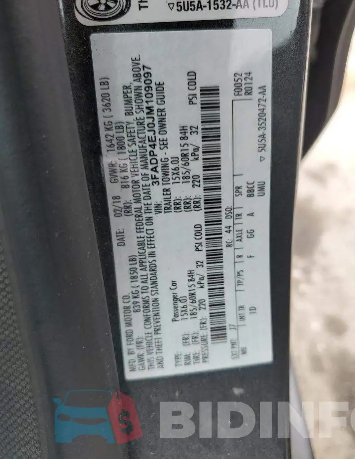 3FADP4EJ0JM109097 Photo# 12