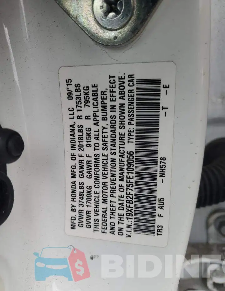 19XFB2F75FE109056 Photo# 12