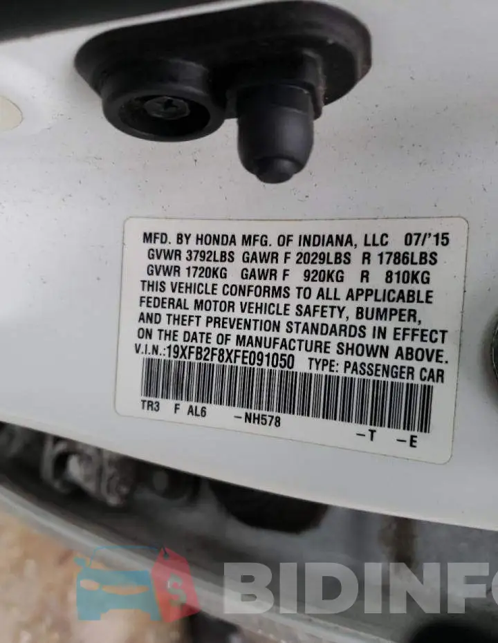 19XFB2F8XFE091050 Photo# 14