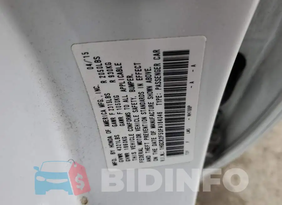 1HGCR2F50FA164046 Photo# 12