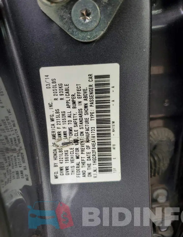 1HGCR2F84EA181733 Photo# 13