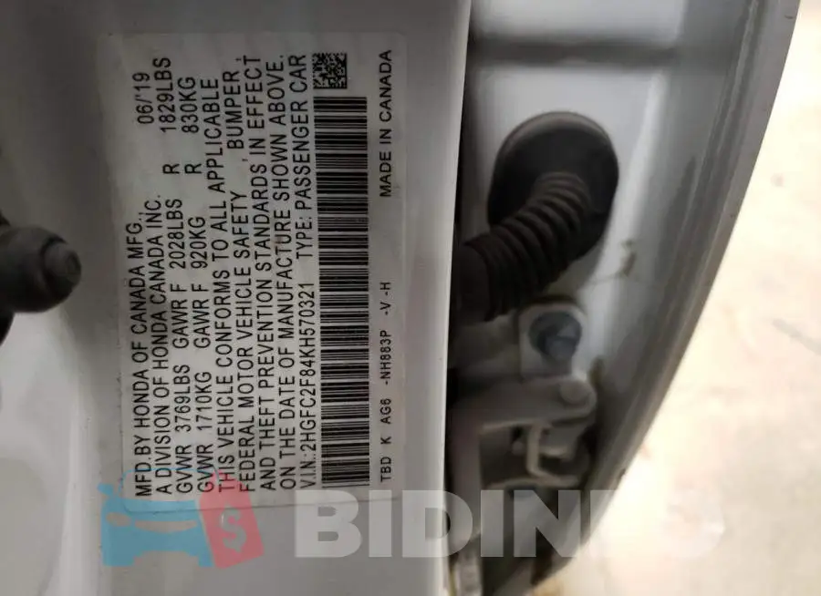 2HGFC2F84KH570321 Photo# 13