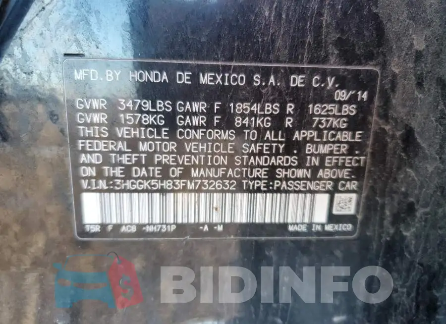 3HGGK5H83FM732632 Photo# 13