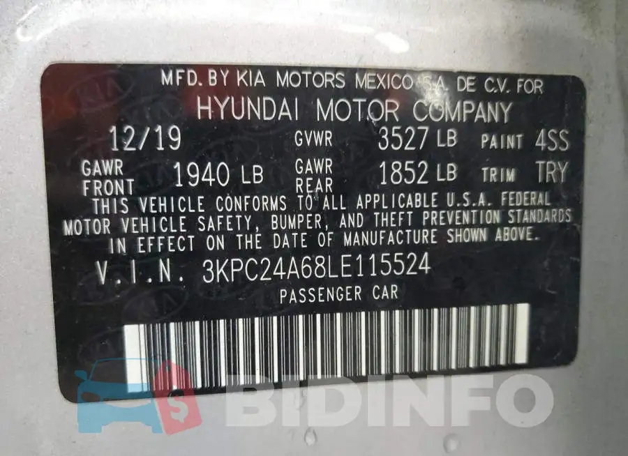 3KPC24A68LE115524 Photo# 12