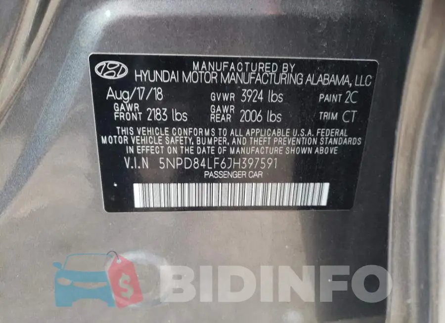 5NPD84LF6JH397591 Photo# 12