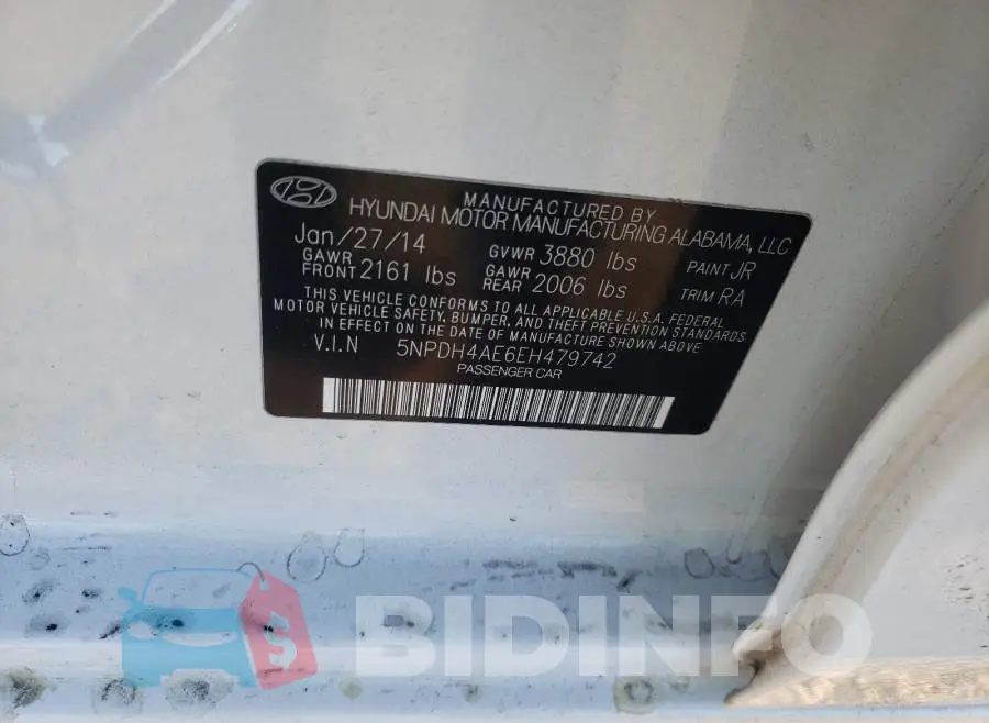 5NPDH4AE6EH479742 Photo# 10