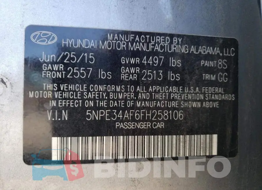 5NPE34AF6FH258106 Photo# 10