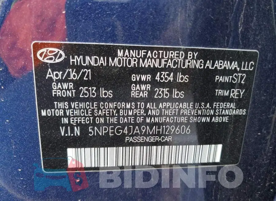 5NPEG4JA9MH129606 Photo# 12
