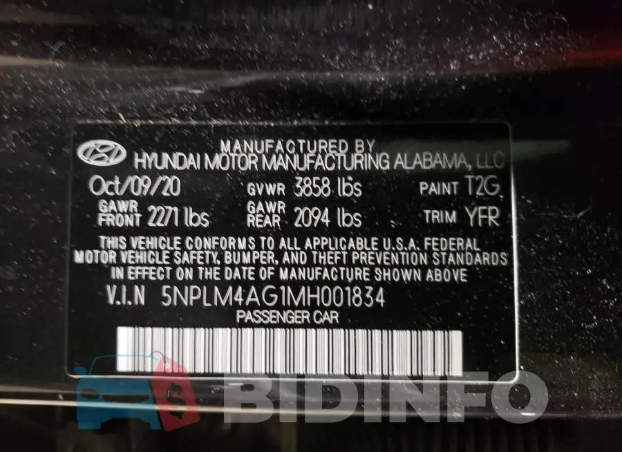 5NPLM4AG1MH001834 Photo# 13