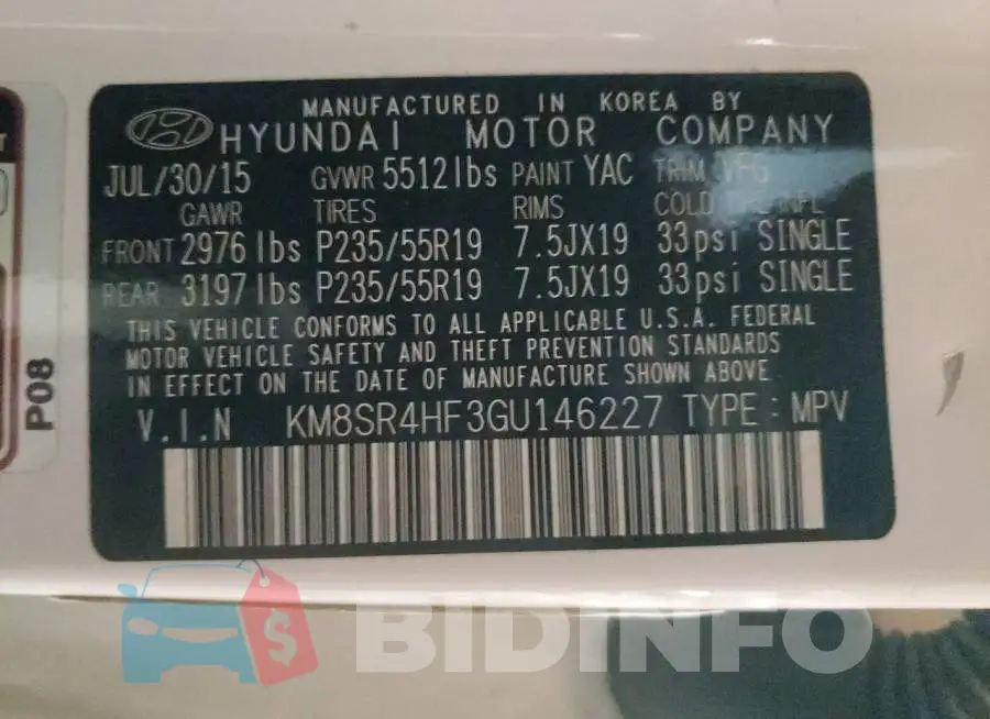 KM8SR4HF3GU146227 Photo# 12