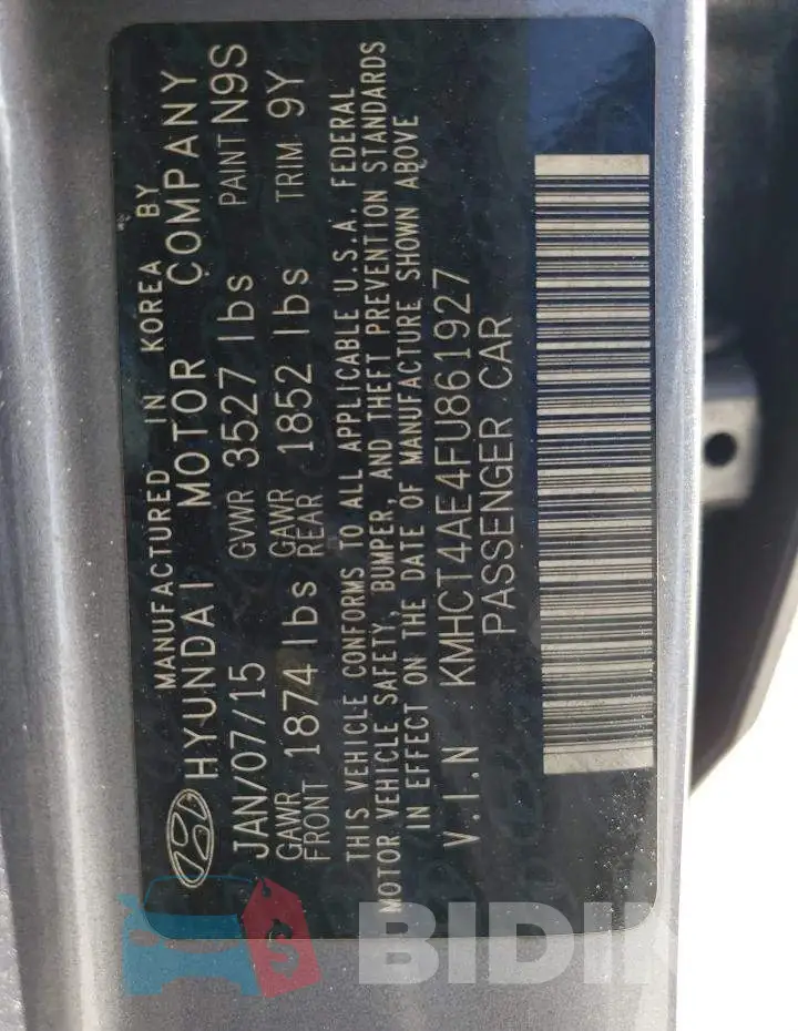 KMHCT4AE4FU861927 Photo# 12