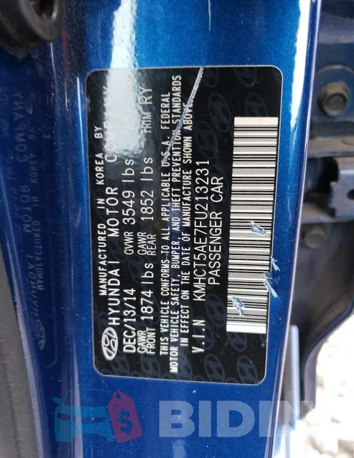 KMHCT5AE7FU213231 Photo# 12