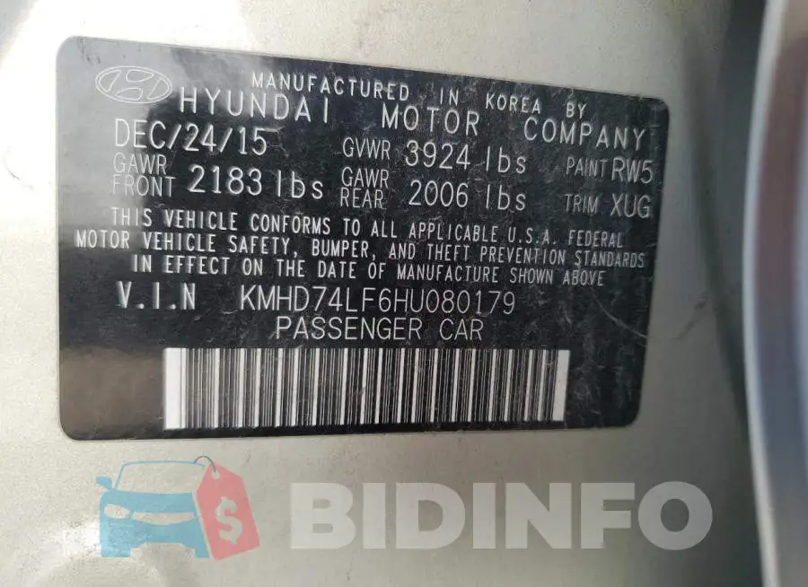 KMHD74LF6HU080179 Photo# 12