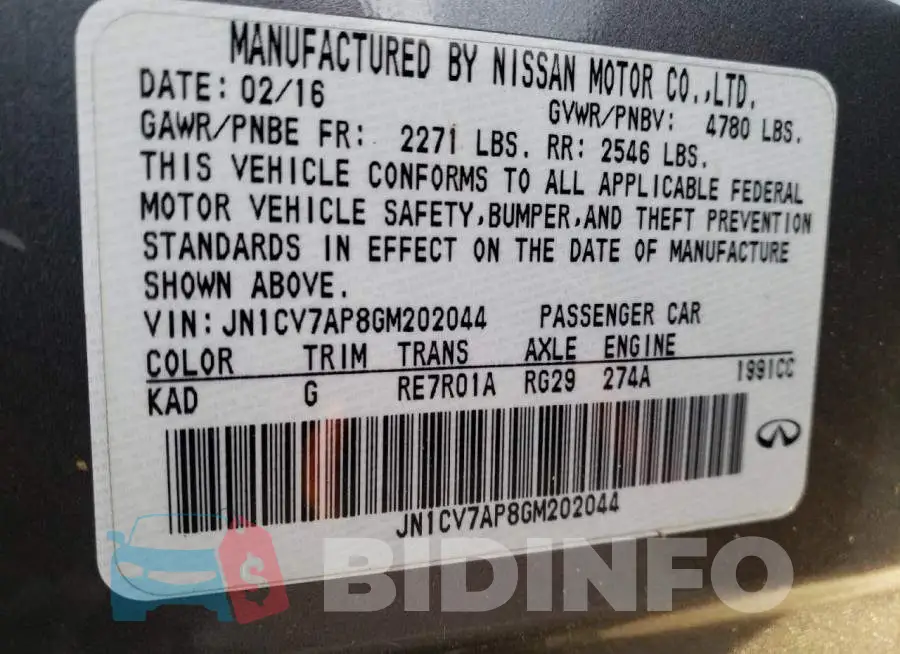 JN1CV7AP8GM202044 Photo# 13