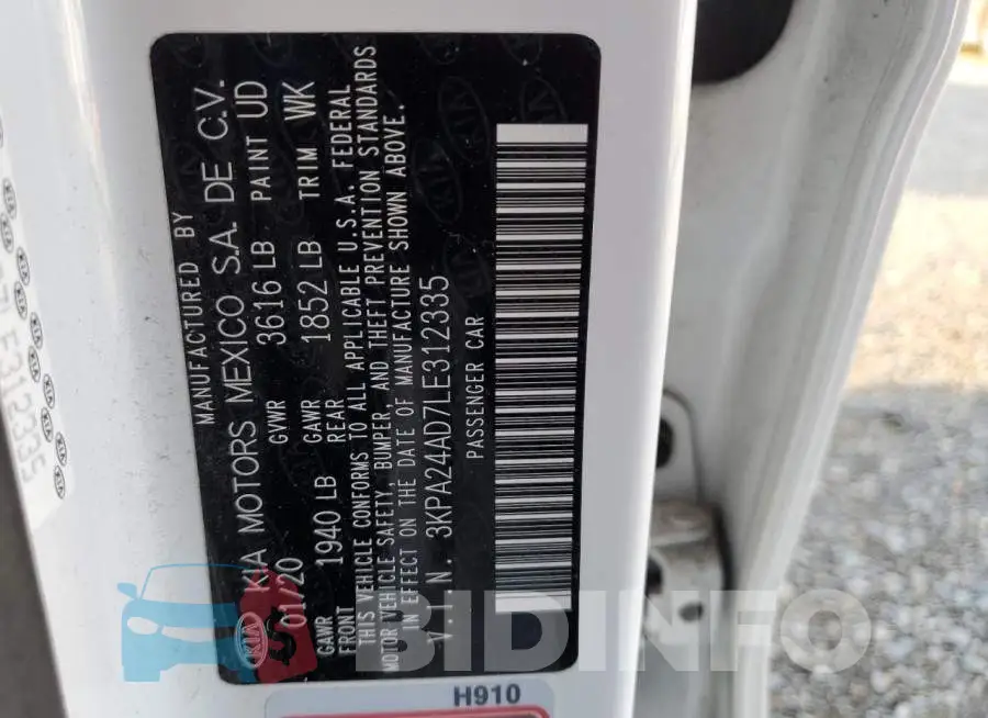 3KPA24AD7LE312335 Photo# 12