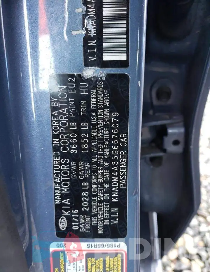 KNADM4A35G6676079 Photo# 12