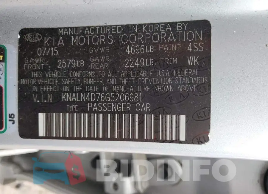 KNALN4D76G5206981 Photo# 12
