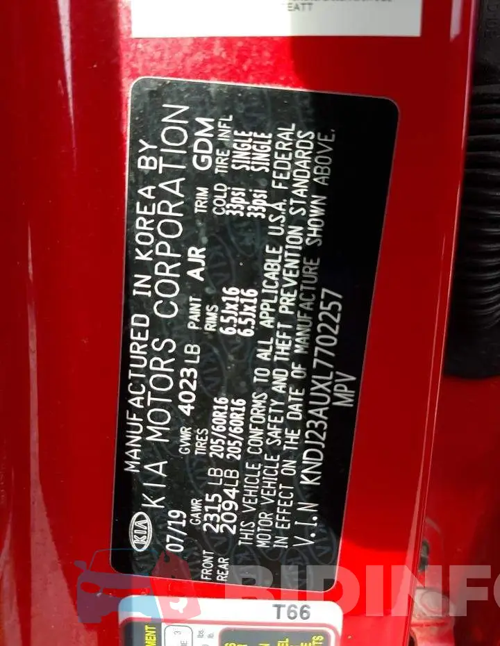 KNDJ23AUXL7702257 Photo# 13