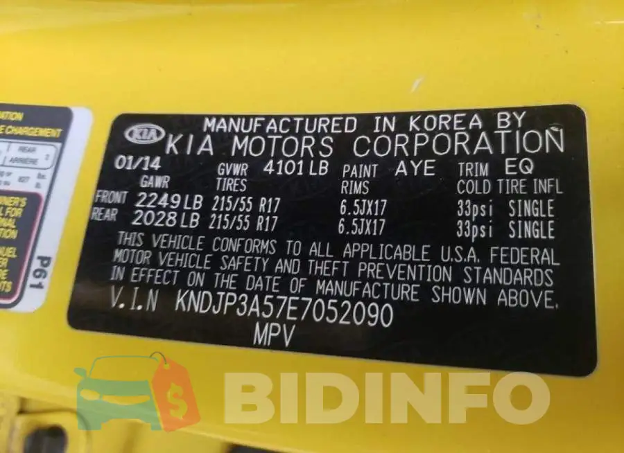 KNDJP3A57E7052090 Photo# 13