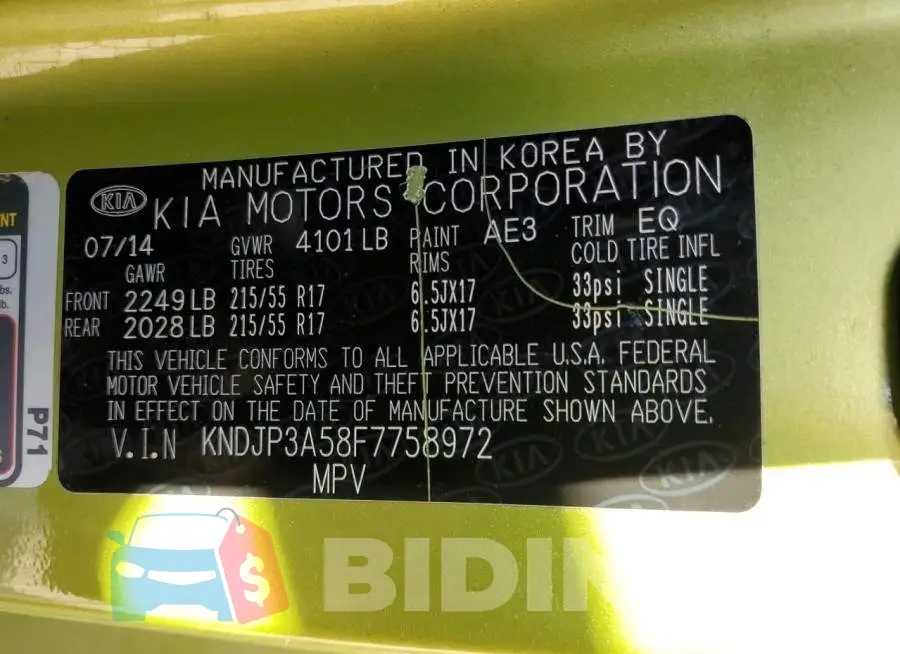 KNDJP3A58F7758972 Photo# 13