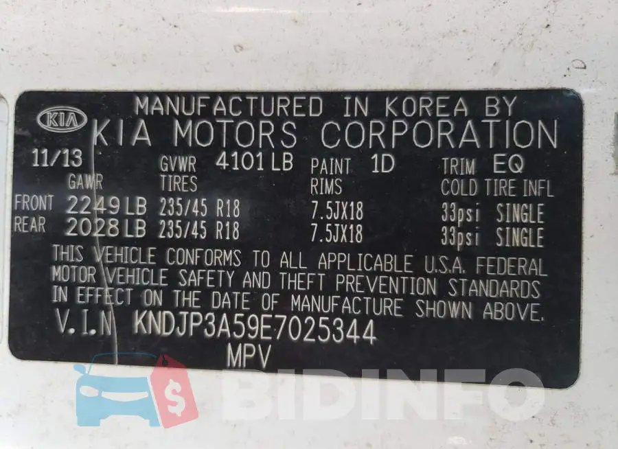 KNDJP3A59E7025344 Photo# 13