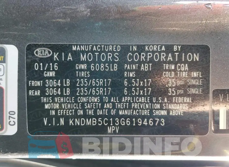 KNDMB5C13G6194673 Photo# 14