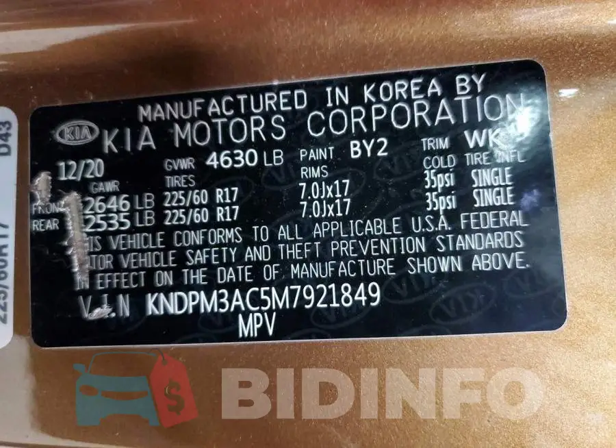 KNDPM3AC5M7921849 Photo# 14