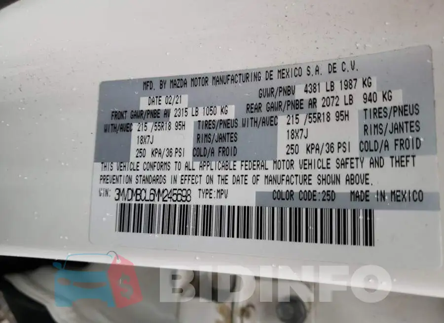 3MVDMBCL6MM245698 Photo# 12