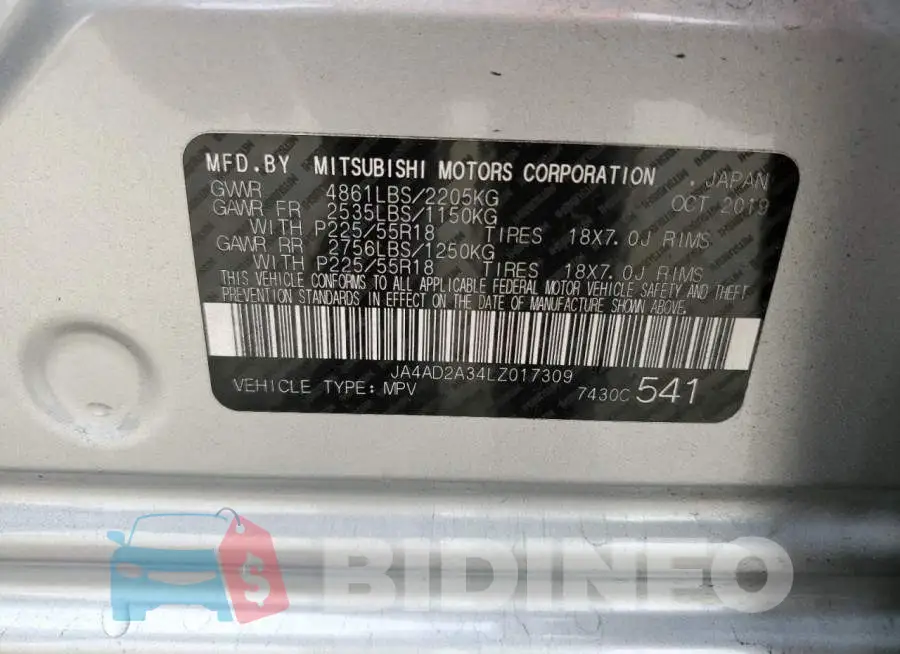 JA4AD2A34LZ017309 Photo# 13