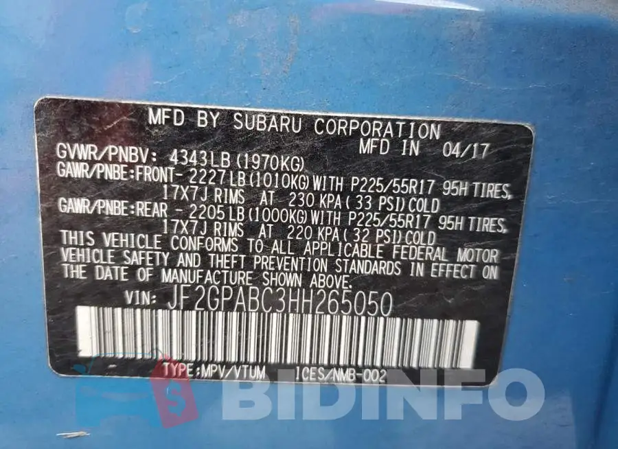 JF2GPABC3HH265050 Photo# 12