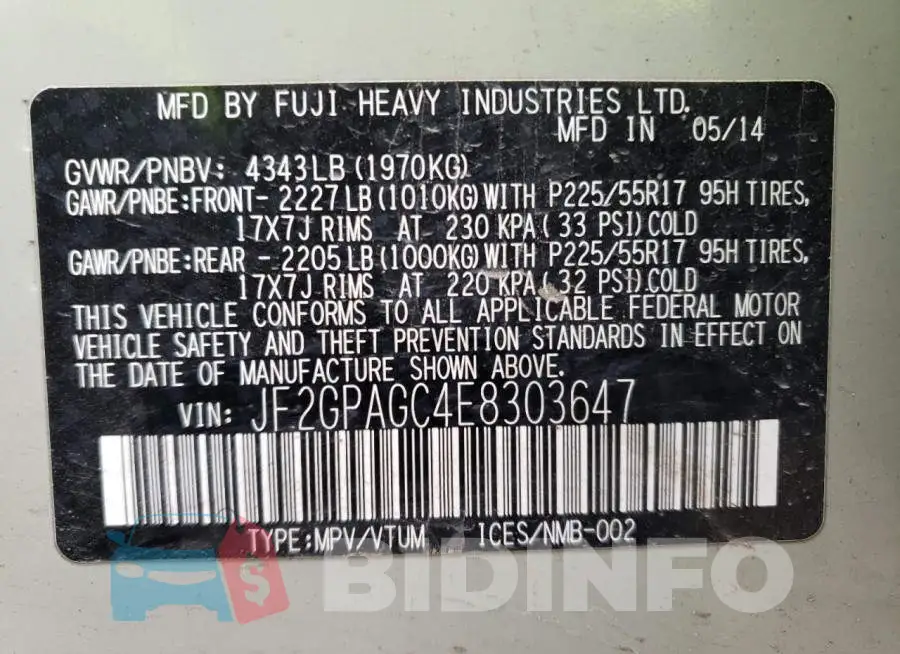 JF2GPAGC4E8303647 Photo# 13