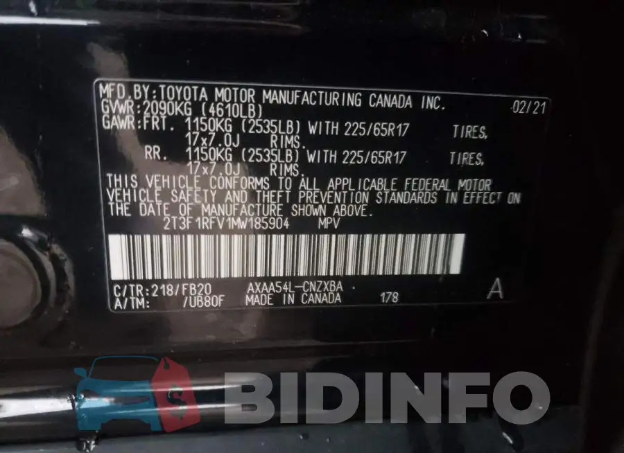 2T3F1RFV1MW185904 Photo# 13