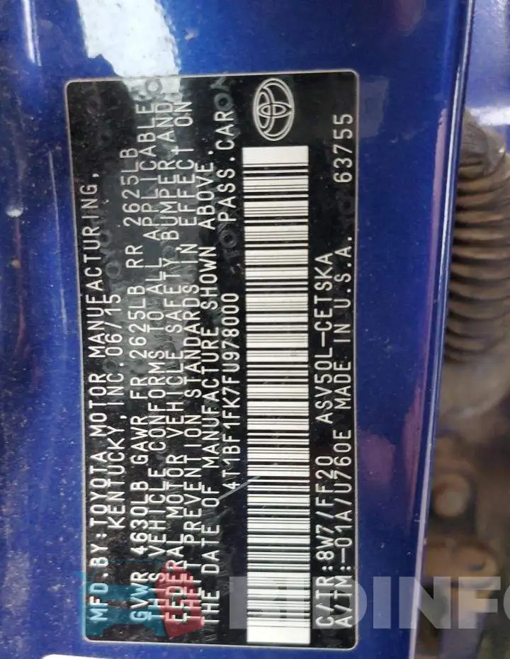 4T1BF1FK7FU978000 Photo# 12