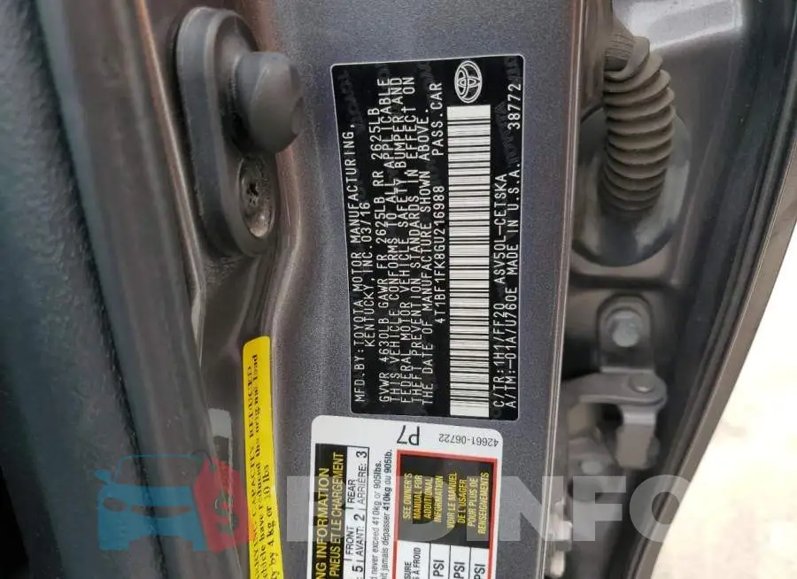4T1BF1FK8GU216988 Photo# 13