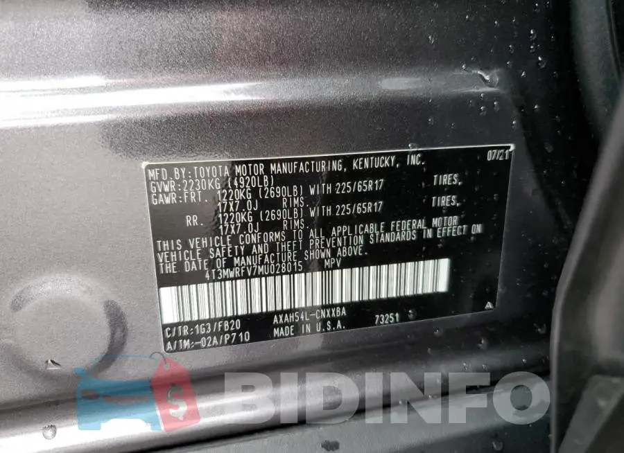 4T3MWRFV7MU028015 Photo# 13