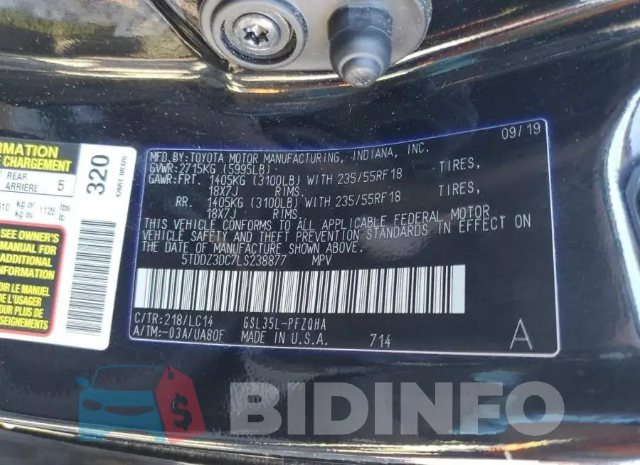 5TDDZ3DC7LS238877 Photo# 10