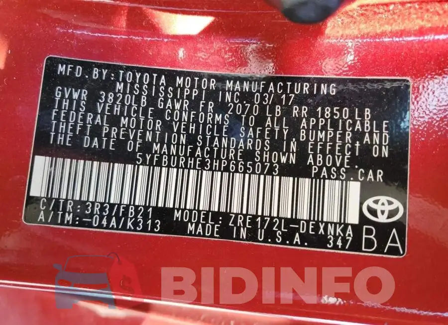 5YFBURHE3HP665073 Photo# 13