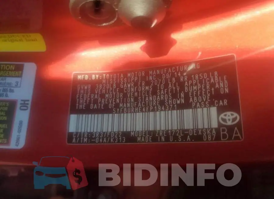 5YFBURHE4FP194371 Photo# 10