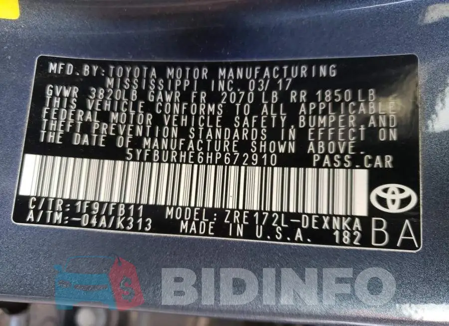 5YFBURHE6HP672910 Photo# 12