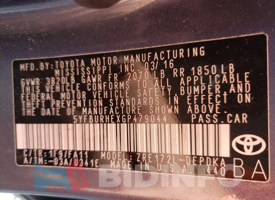 5YFBURHEXGP479044 Photo# 12