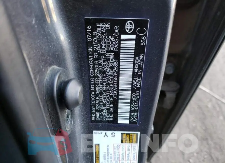JTDKARFU5G3526881 Photo# 13