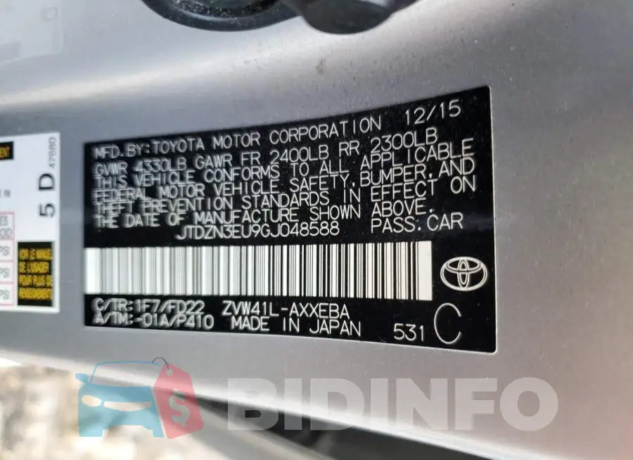 JTDZN3EU9GJ048588 Photo# 13