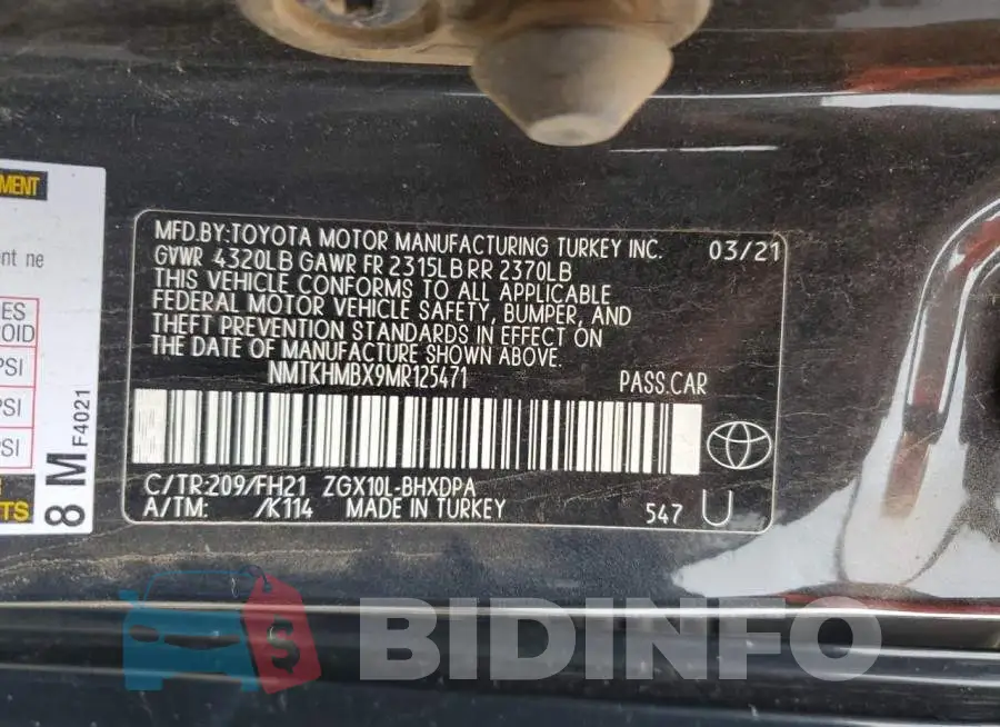 NMTKHMBX9MR125471 Photo# 12