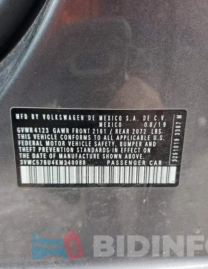 3VWC57BU4KM240088 Photo# 12