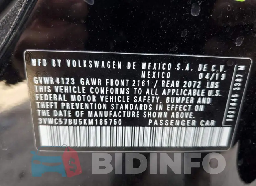 3VWC57BU5KM185750 Photo# 12