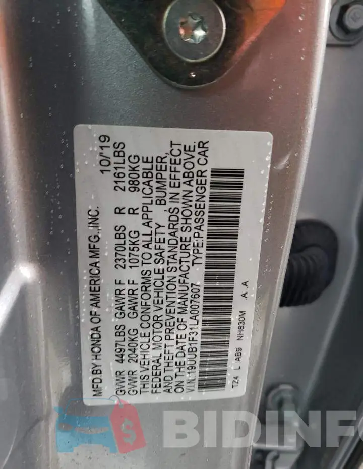 19UUB1F31LA007607 Photo# 12