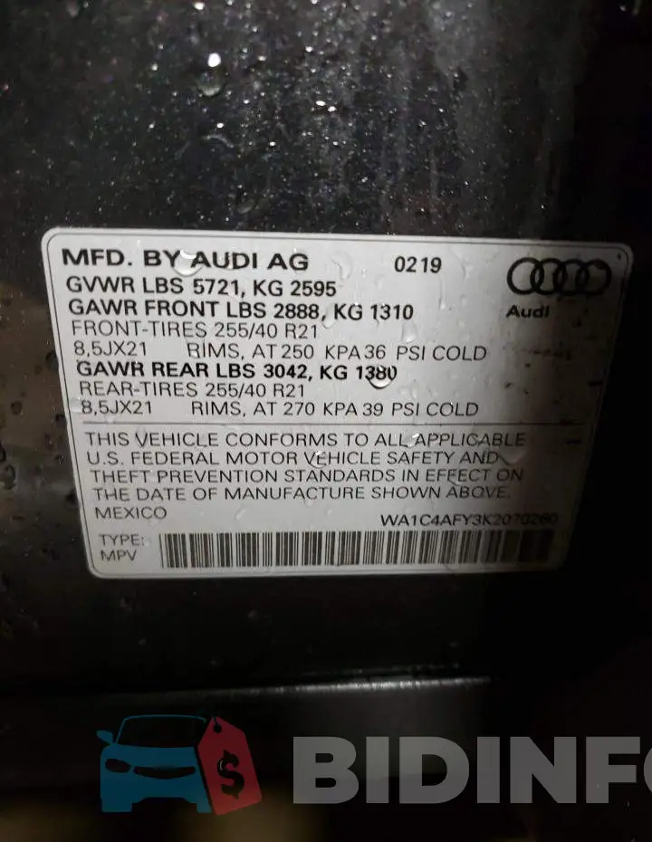 WA1C4AFY3K2070260 Photo# 12