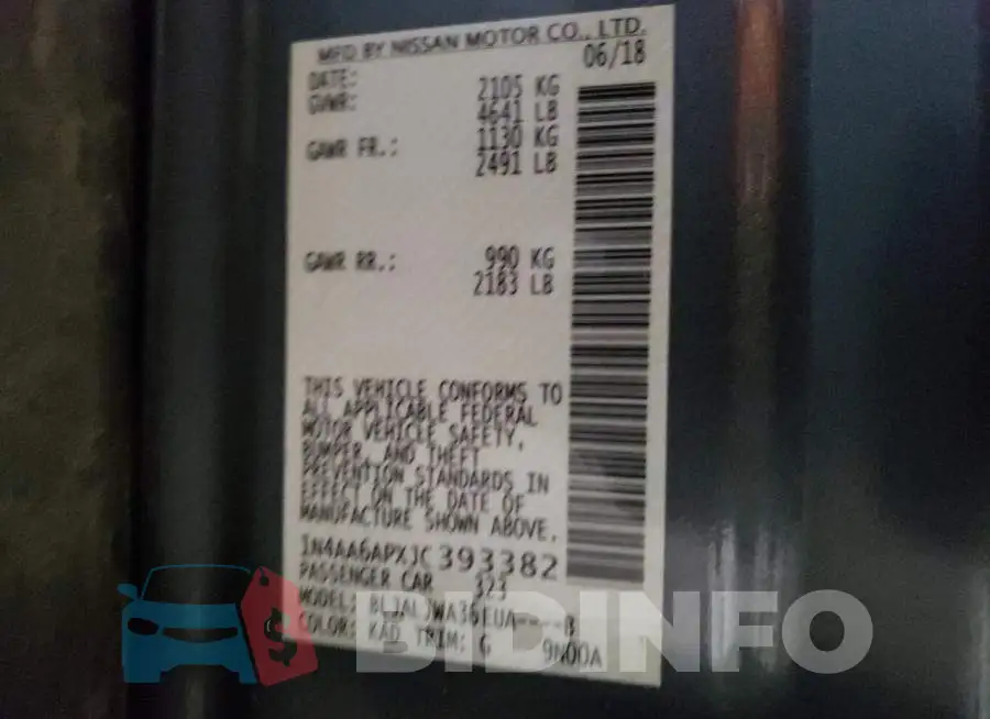 1N4AA6APXJC393382 Photo# 12