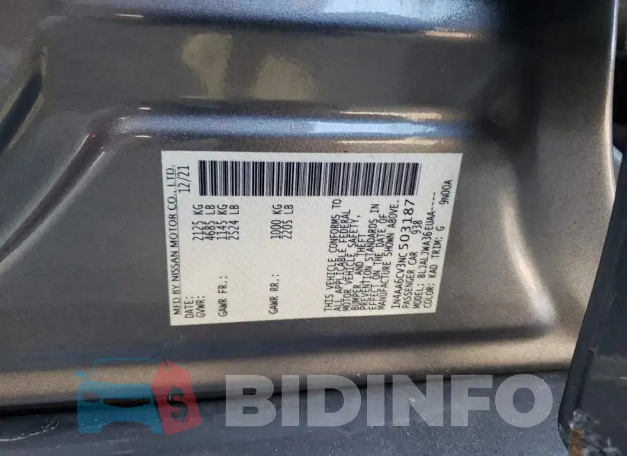 1N4AA6CV3NC503187 Photo# 12